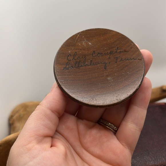 Clay Compton Ring Wooden Goblet w/ Ring & Hand Turned Bonus Goblet from the 60s - Picture 4 of 8